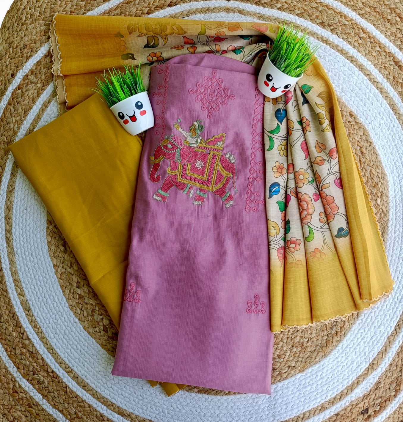 SALWAR SET(Roman silk)024