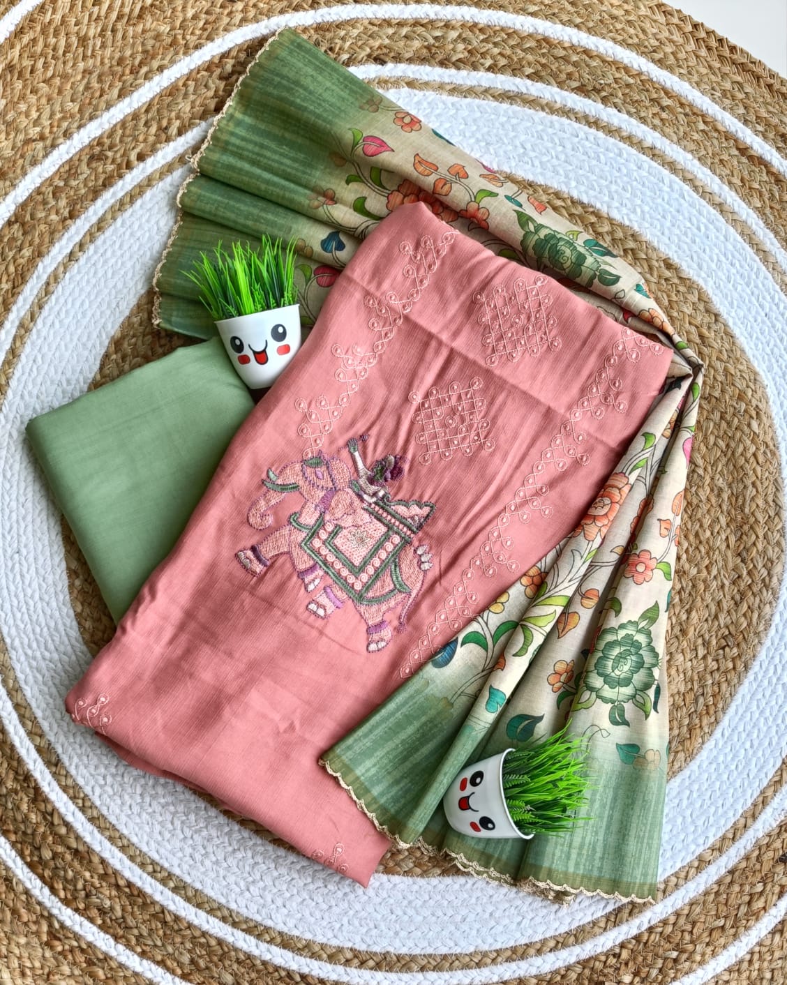 SALWAR SET(Roman silk)025