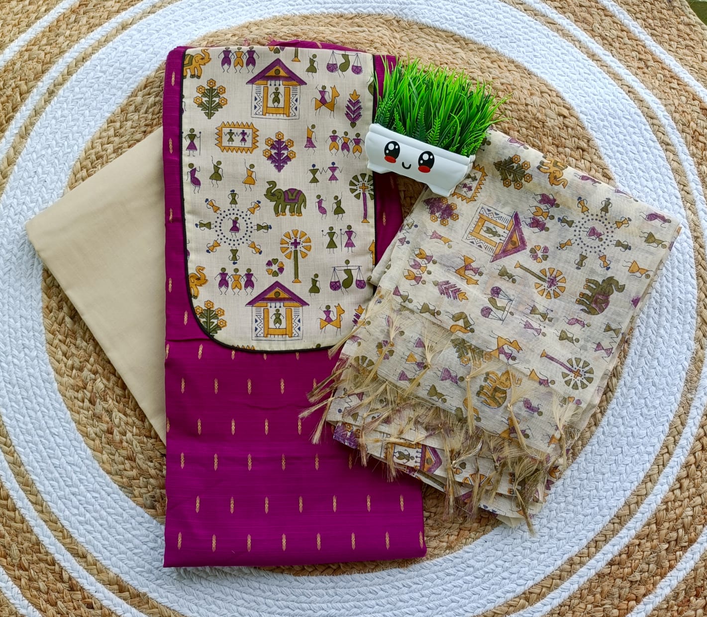 SALWAR SET(Semi Raw silk)027